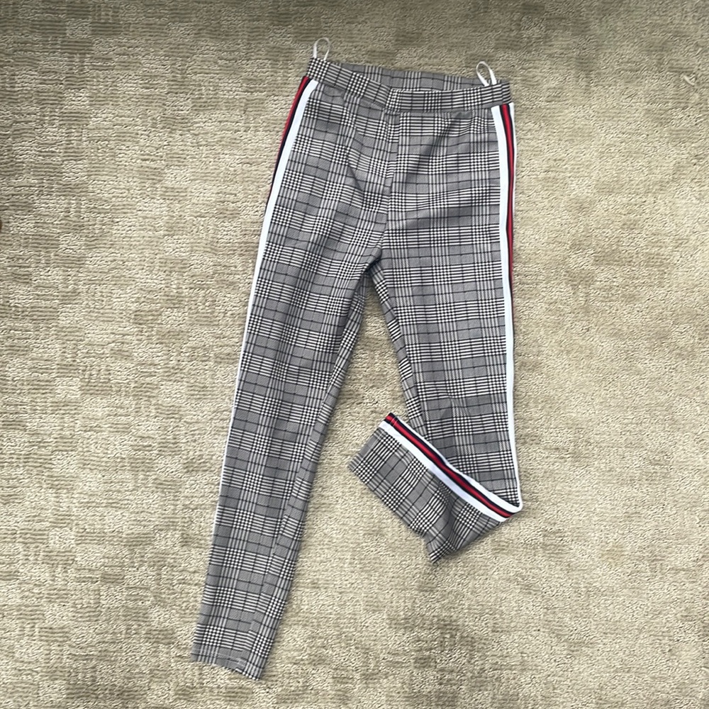 Plaid, Red, White + Blue Business Pants